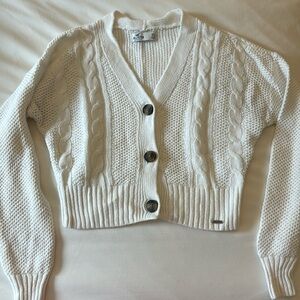 White XS Hollister cropped sweater